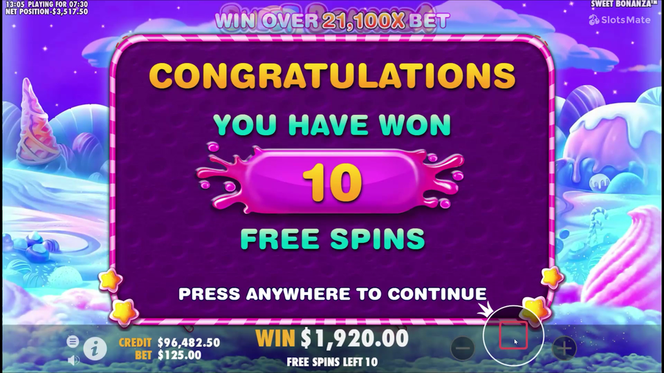 sweet bonanza 10 Freispiele